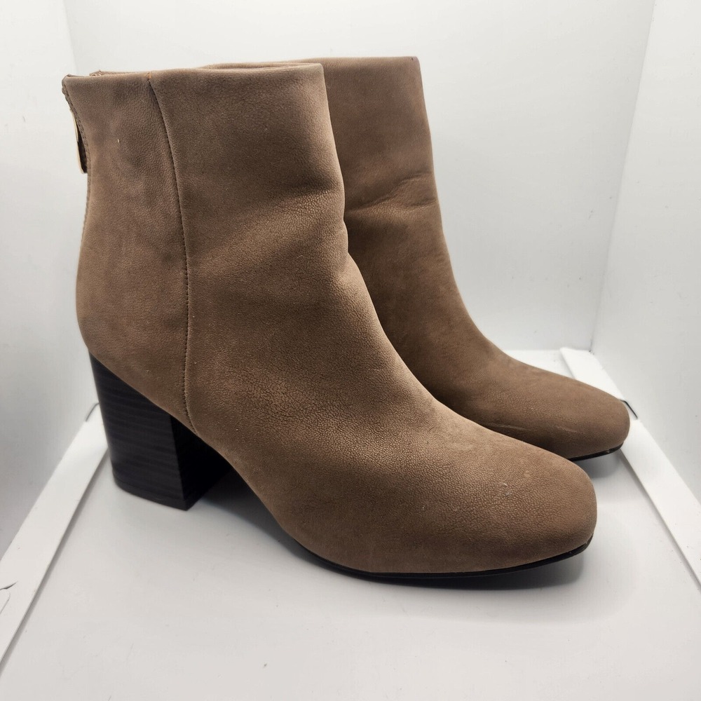 Bamboo Womens Faux Suede Back Zipper High Heel Boots Size 6